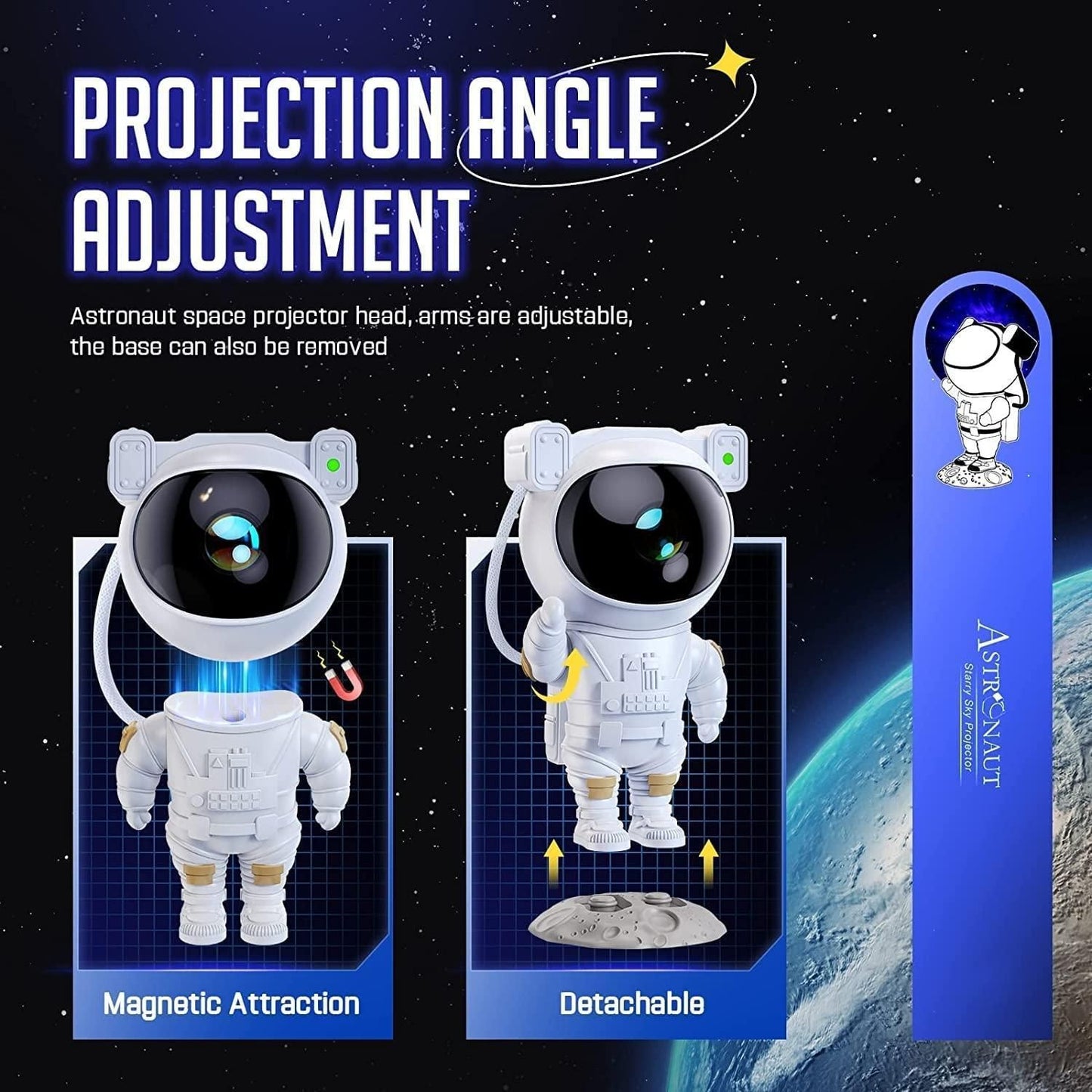 Astronaut Galaxy Projector - 360 Degree Rotation